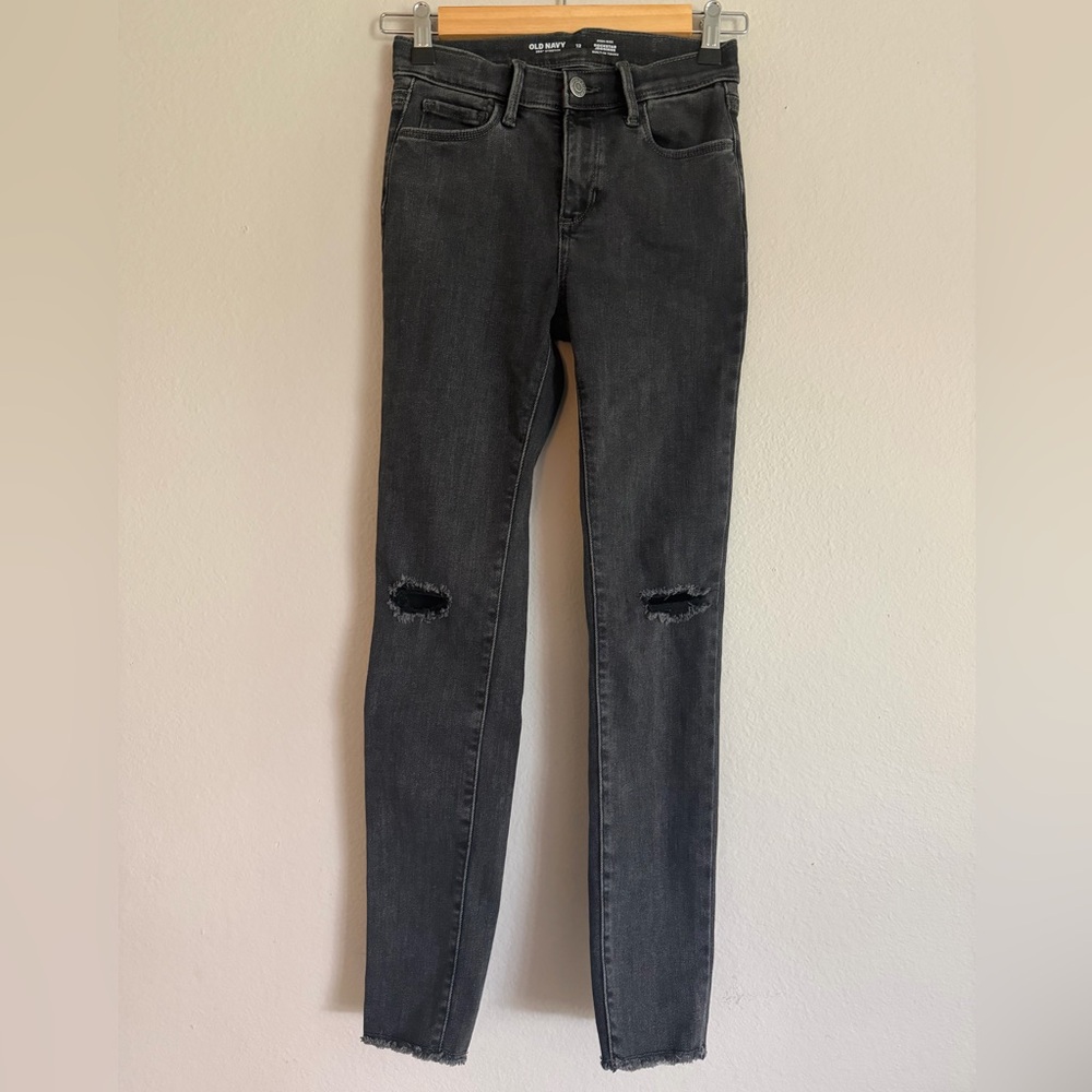 Old Navy Kids Black Distressed High Rise Rockstar Jeggings